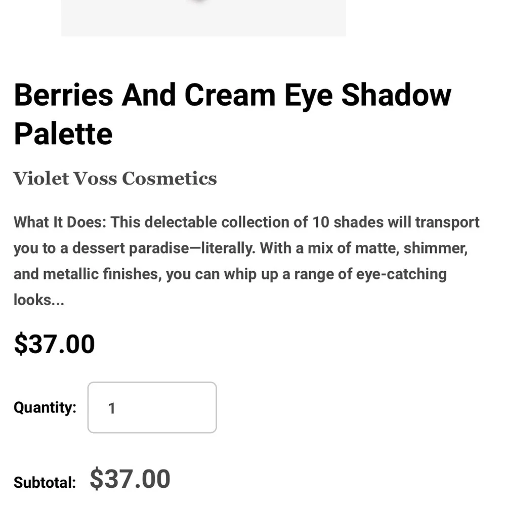 Violet Voss Berries N’ Cream Dreams Eyeshadow Palette New in box